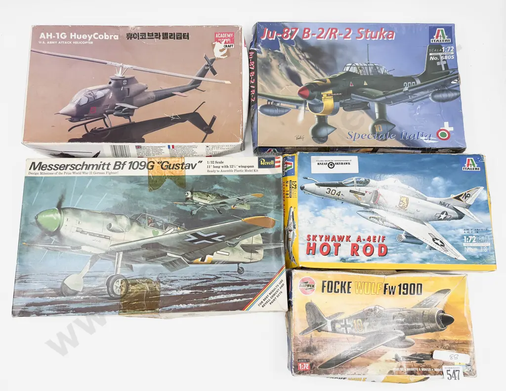 Four Various Manufacture Kit Model Fighter Planes and Helicopter Image 1++