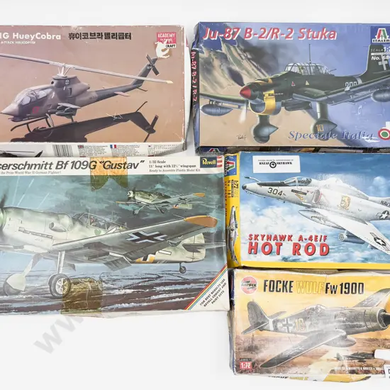 Four Various Manufacture Kit Model Fighter Planes and Helicopter