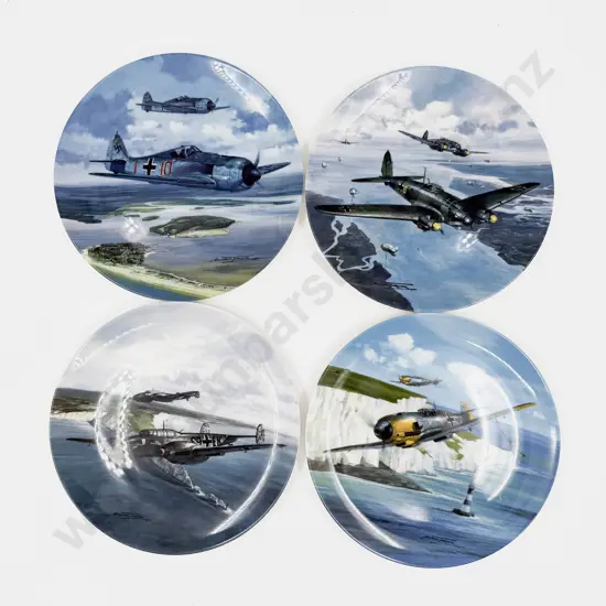 Four Coalport Flight of Eagles Series WWII Fighter Plane Wall Plates