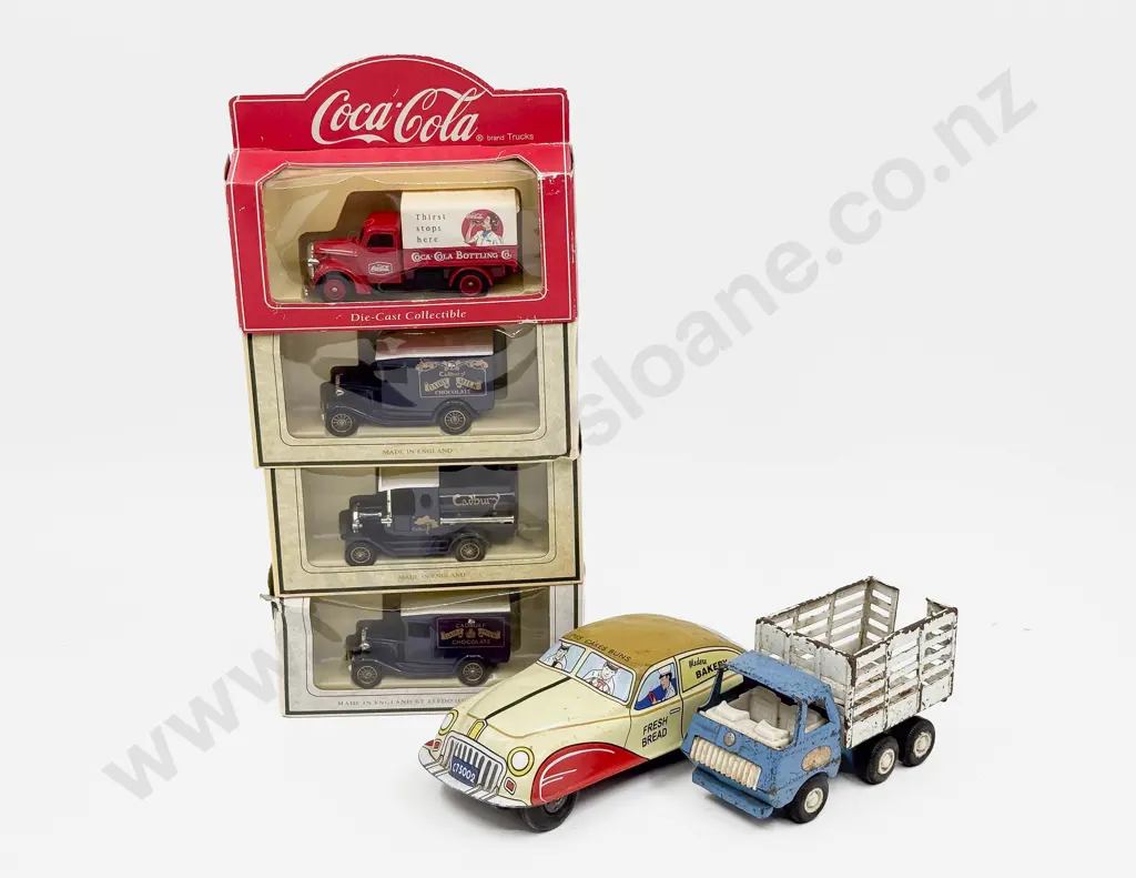 China Tinplate Bakery Sedan Tonka Truck and Four Lledo Models Image 1++