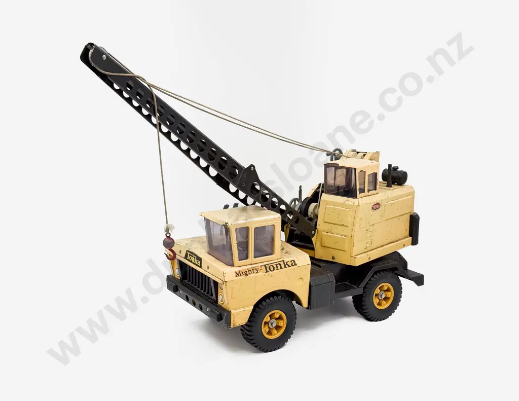 Mighty Tonka Yellow Tinplate 2pce Mobile Crane Truck Image 1++