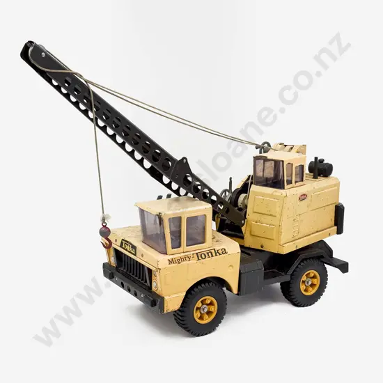 Mighty Tonka Yellow Tinplate 2pce Mobile Crane Truck