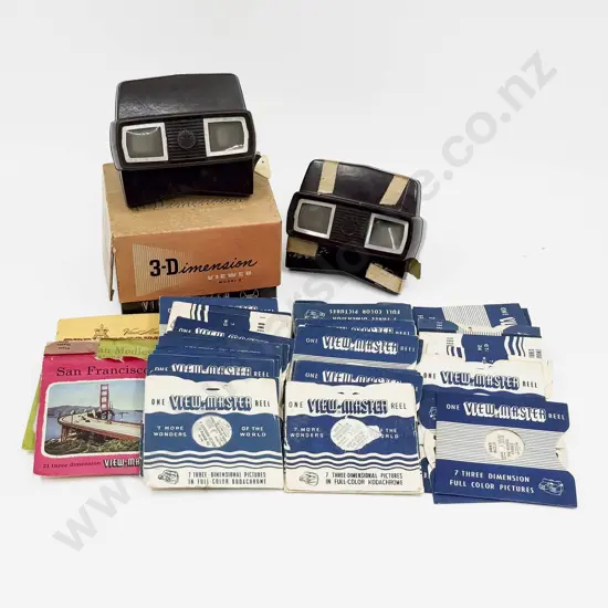 Vintage Boxed and Unboxed View Masters with Assorted Reels