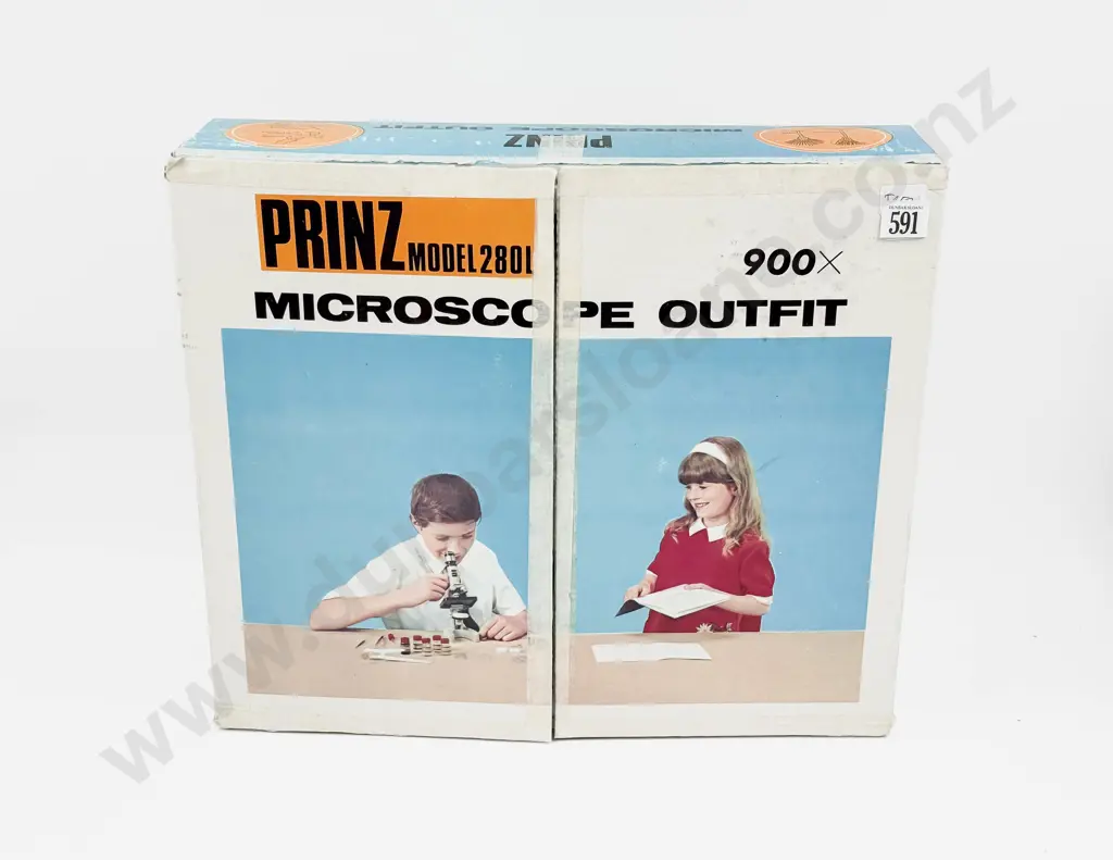 Vintage Boxed Prinz Model 280L 900X Microscope Outfit Image 1++
