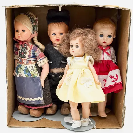 Four Italian - Ginny Type - Ideal Hard Plastic/Vinyl Character Dolls