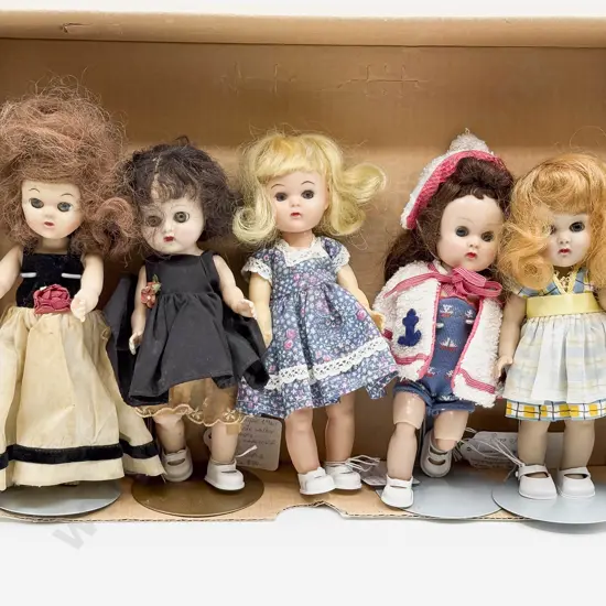 Five Ginny Type Hard Plastic Character Dolls