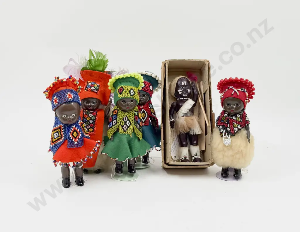 Seven African National Costume Hard Plastic Costume Dolls Image 1++