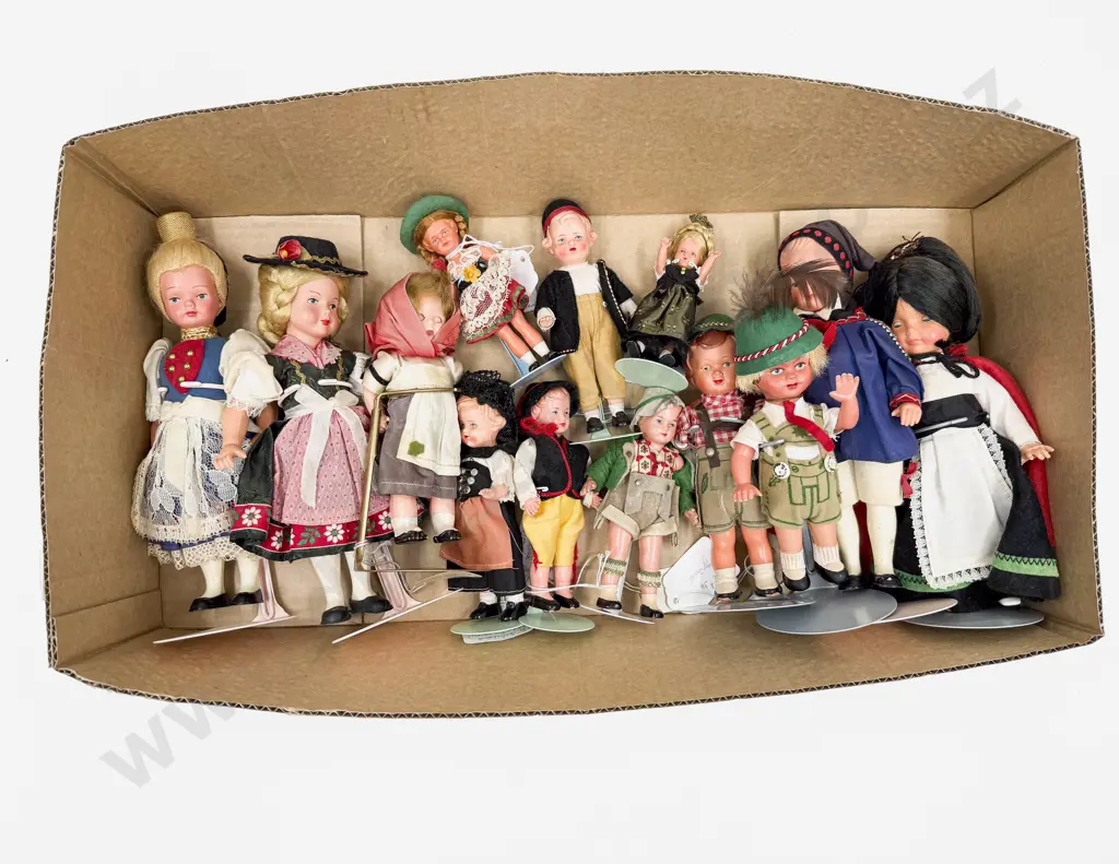 Collection Vintage Celluloid and Hard Plastic National Costume Dolls Image 1++
