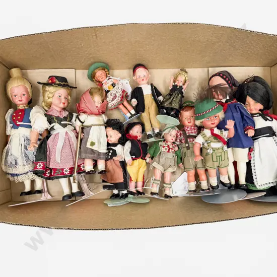 Collection Vintage Celluloid and Hard Plastic National Costume Dolls