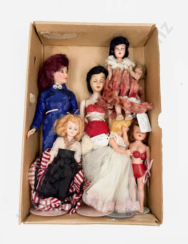 Seven C1950's Hard Plastic and Vinyl Teen Character Dolls Image 1++
