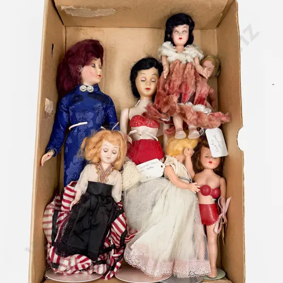 Seven C1950's Hard Plastic and Vinyl Teen Character Dolls