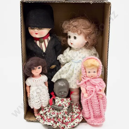 Five Rosebud and Type Hard Plastic Character Dolls