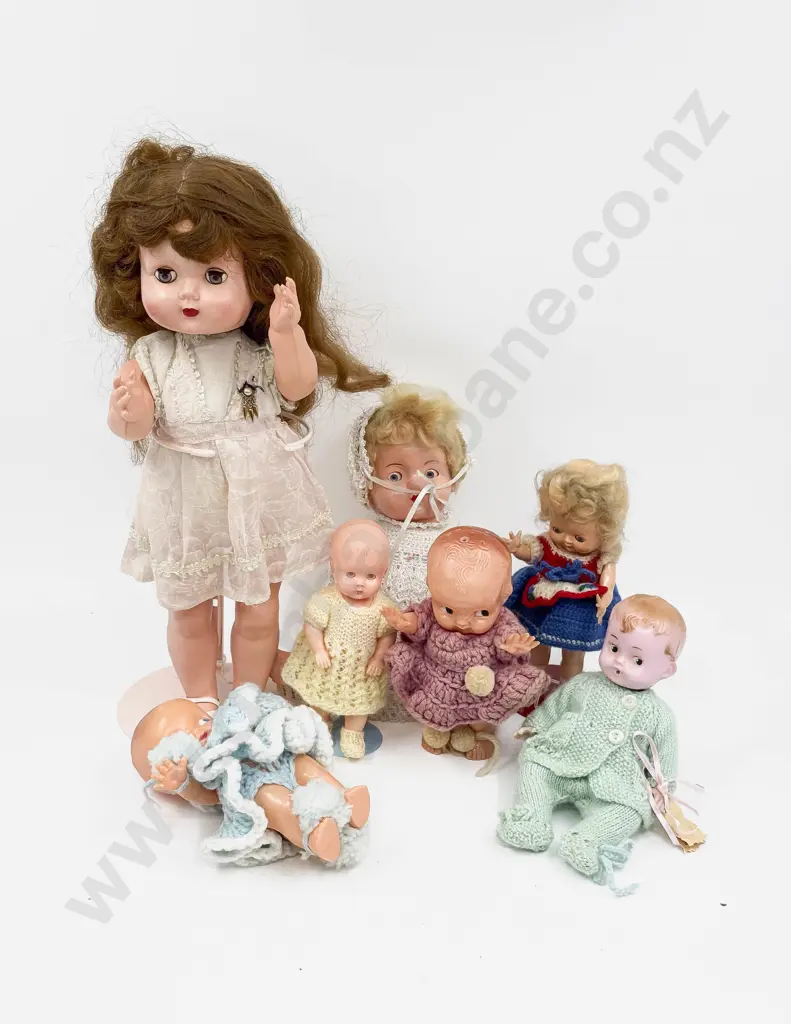 Seven Assorted Manufacture Hard Plastic Character Dolls Image 1++
