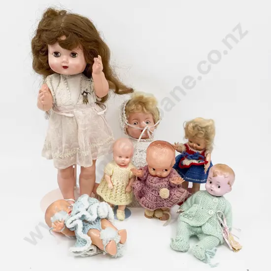 Seven Assorted Manufacture Hard Plastic Character Dolls