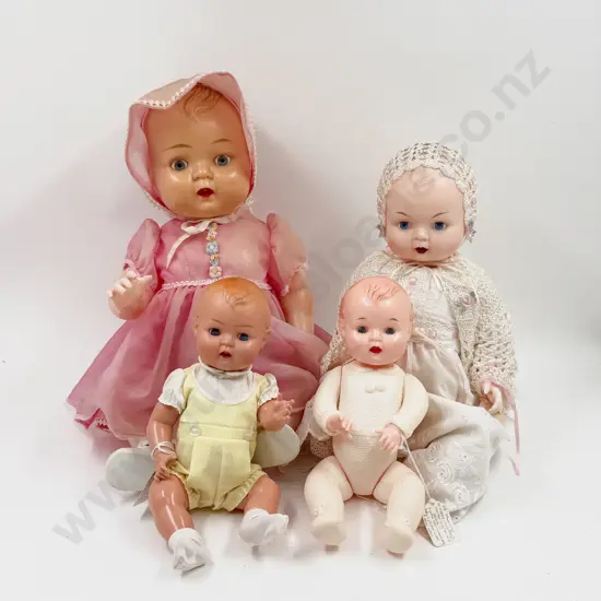 Four Kader and Kader Type Hard Plastic Bent Limb Baby Dolls 50cm - 30cm