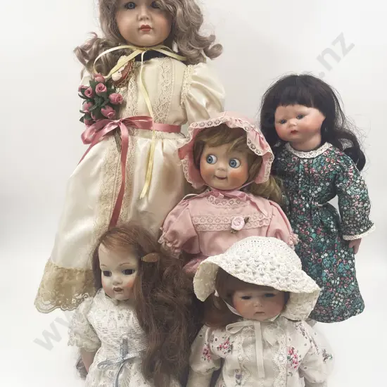 Five New Bisque Dolls