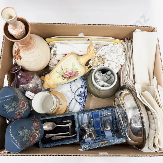 Box Qty of Assorted incl Table Linen China S/P etc