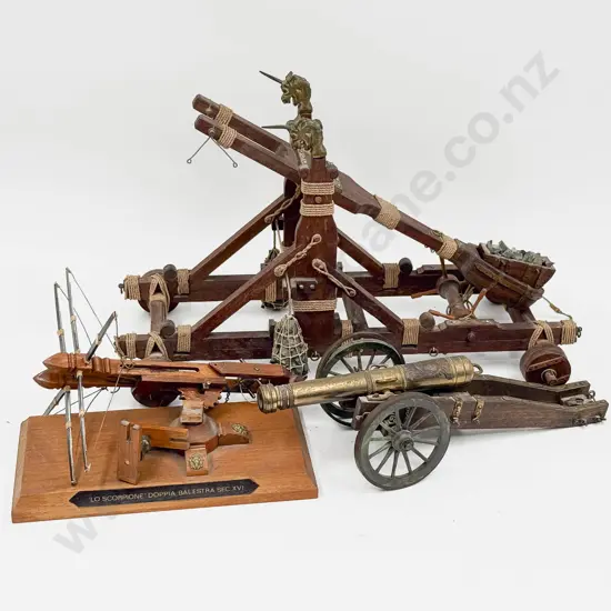 Qty of Assorted Model Weaponry incl Catapult