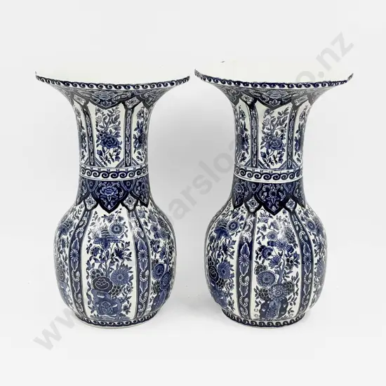 Pair of Delft Blue and White Vases
