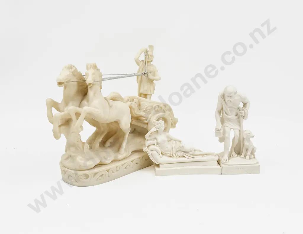 Three Assorted Repro Resin Classical Sculptures Image 1++