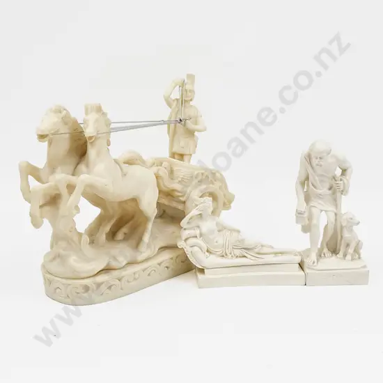 Three Assorted Repro Resin Classical Sculptures