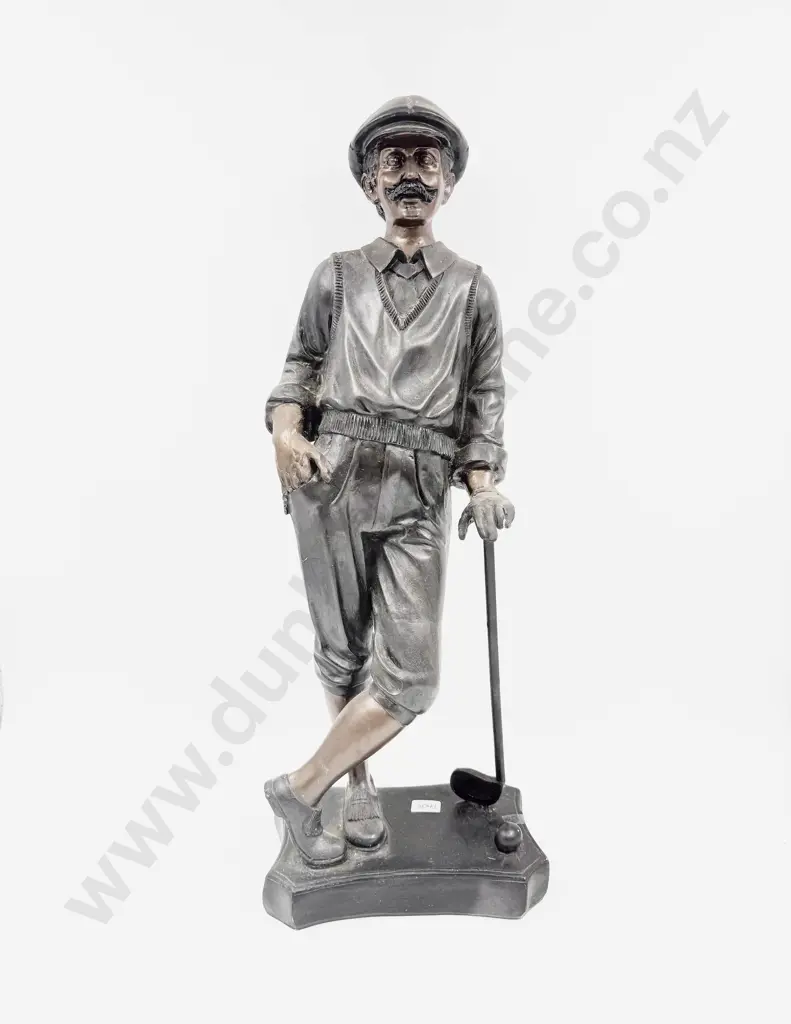 Large Bronze Style Figure of Golfer Image 1++