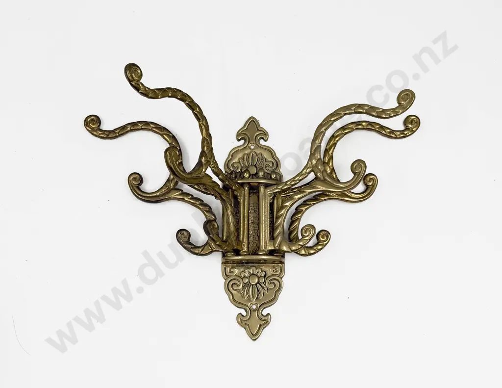 Brass Multi Hook Coat Rack Image 1++
