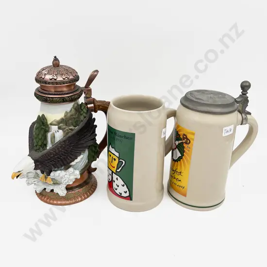 Two October Fest Comm. Steins together with Other Stein (A/F)