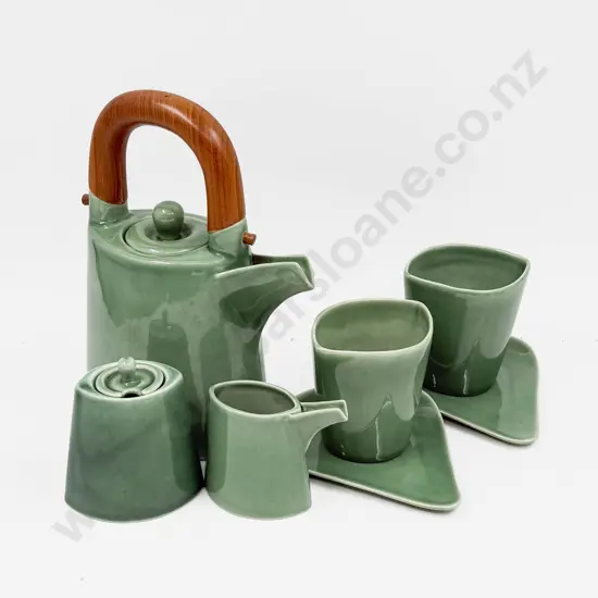 Modern Celadon Two Person Celadon Glaze Tea Set