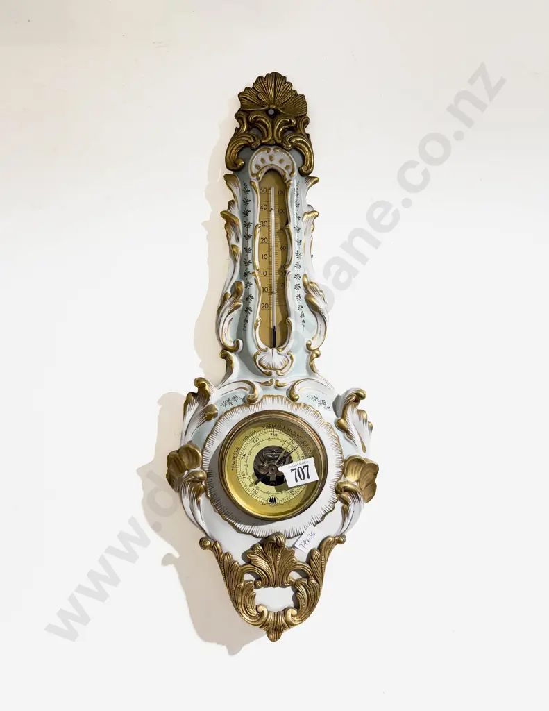 German Fancy China Wall Barometer/Thermometer Image 1++