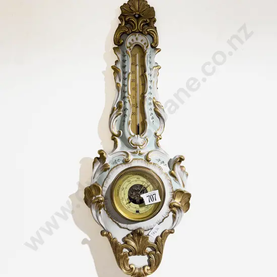German Fancy China Wall Barometer/Thermometer