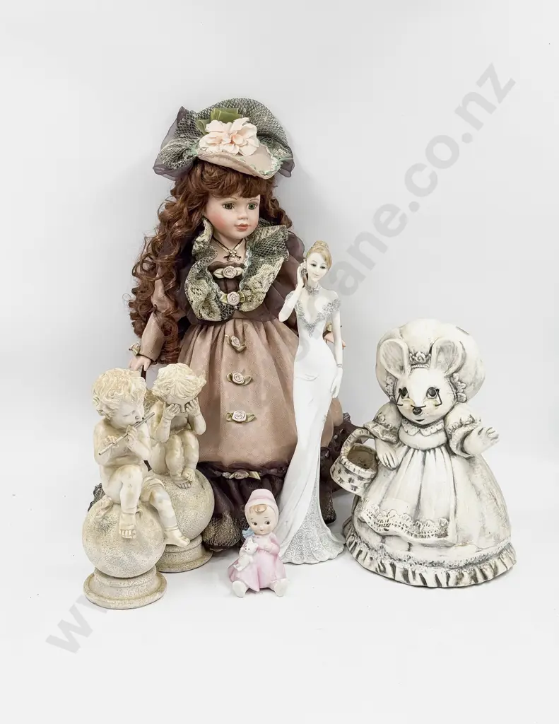 Qty of Assorted Ornaments together with Modern Doll Image 1++