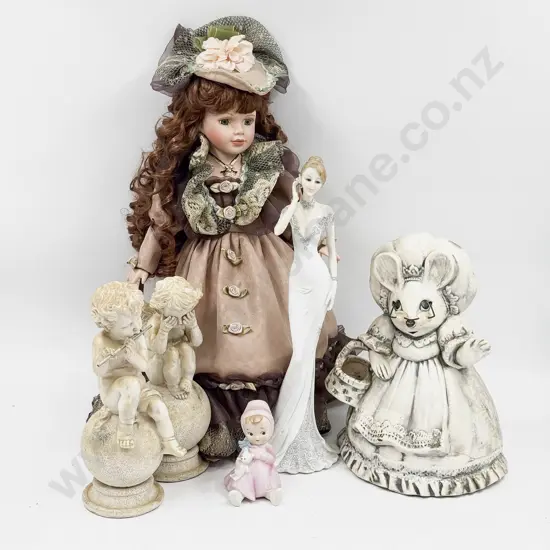 Qty of Assorted Ornaments together with Modern Doll