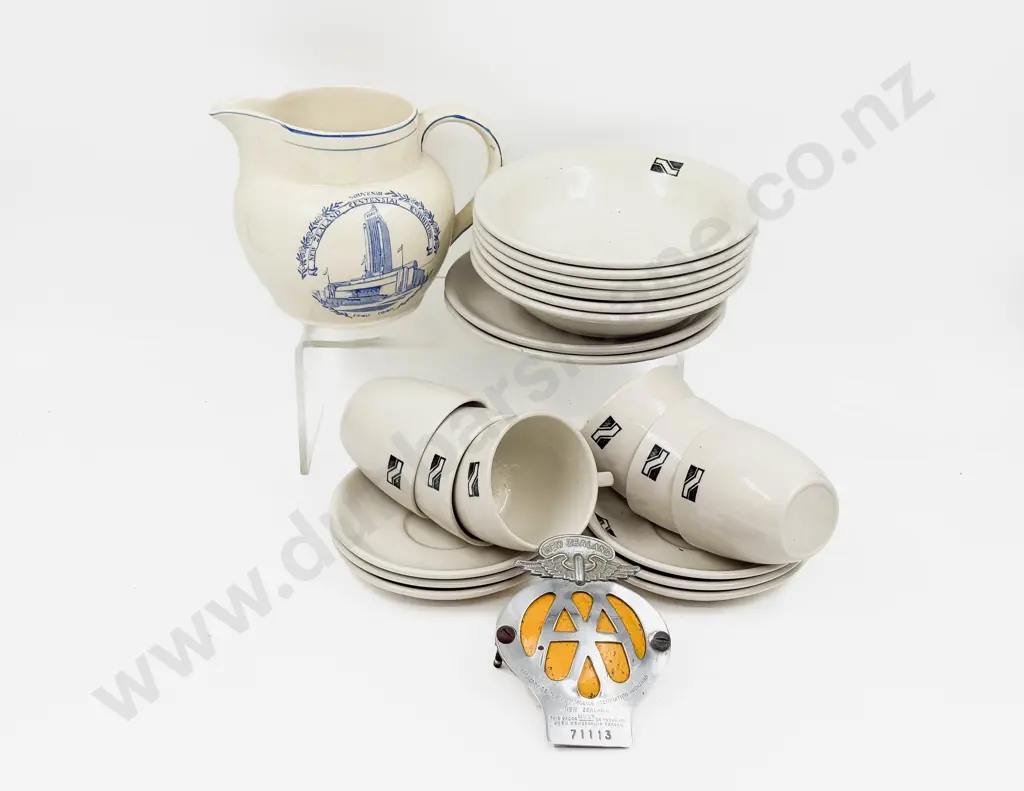 Qty of Crown Lynn NZR Crockery together with Car Badge etc Image 1++