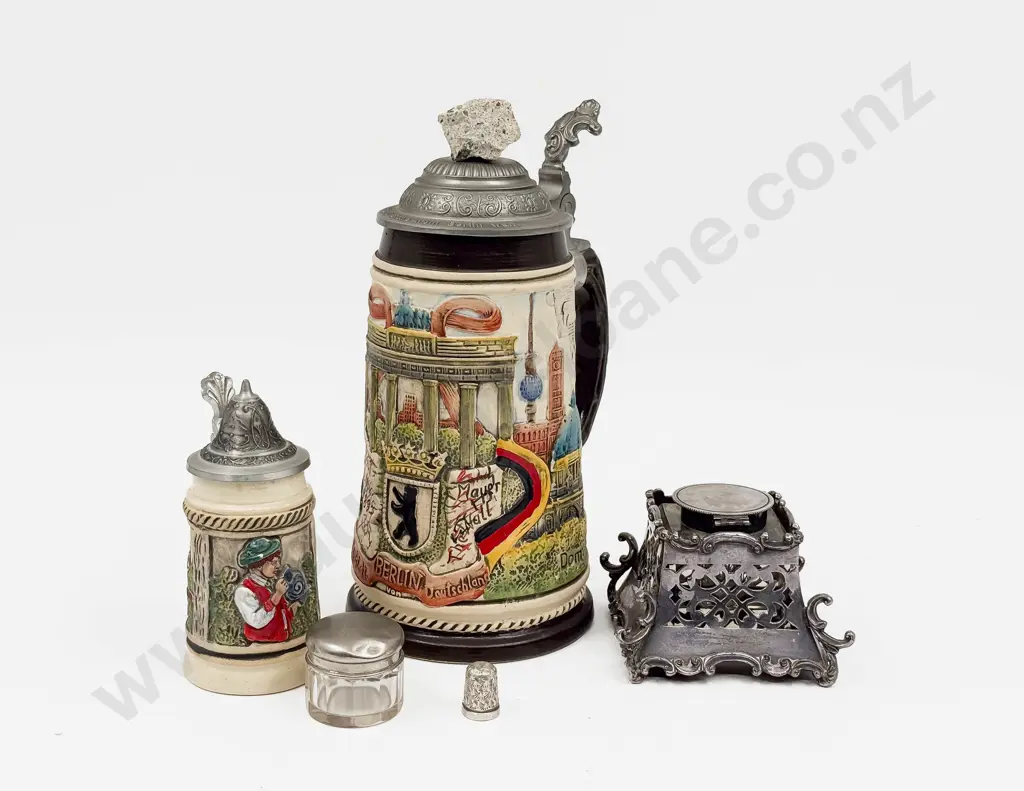 S/S Thimble with Silver Plated Ink Well and Three Others Image 1++