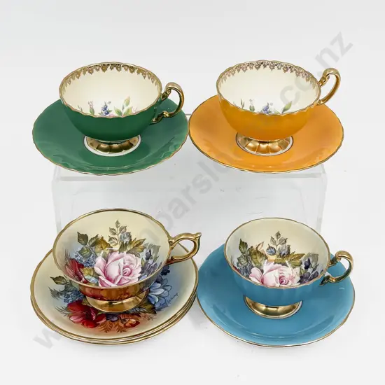 Qty of Assorted Aynsley Fancy China Cups & Saucers