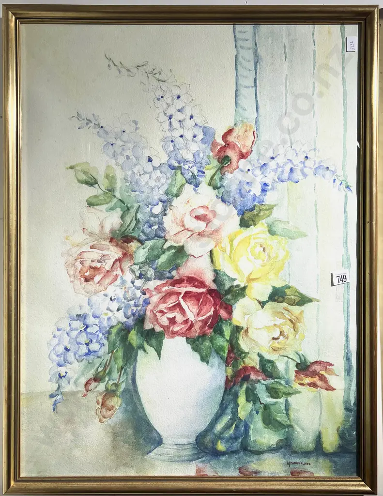 M. Sutherland - Floral Still Life - Watercolour Image 1++