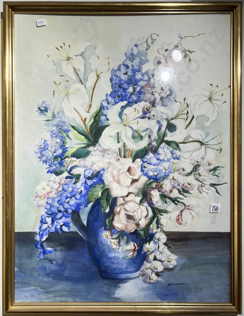 M. Sutherland - Floral Still Life - Watercolour Image 1++