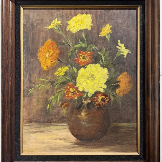 Unknown Artist - Floral Still Life - Oil on Board