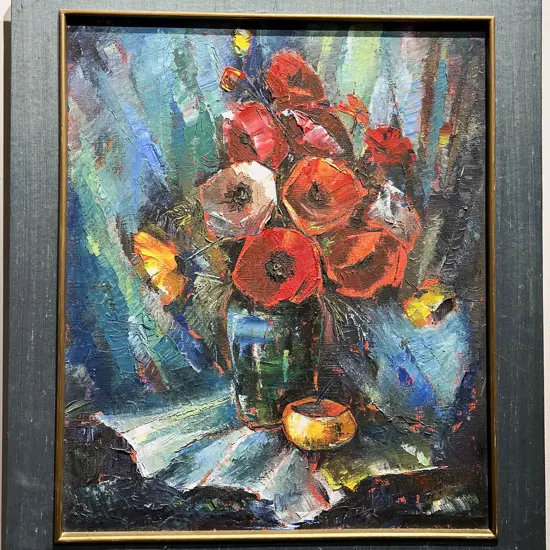 Unknown Artist - Floral Still Life - Oil on Canvas
