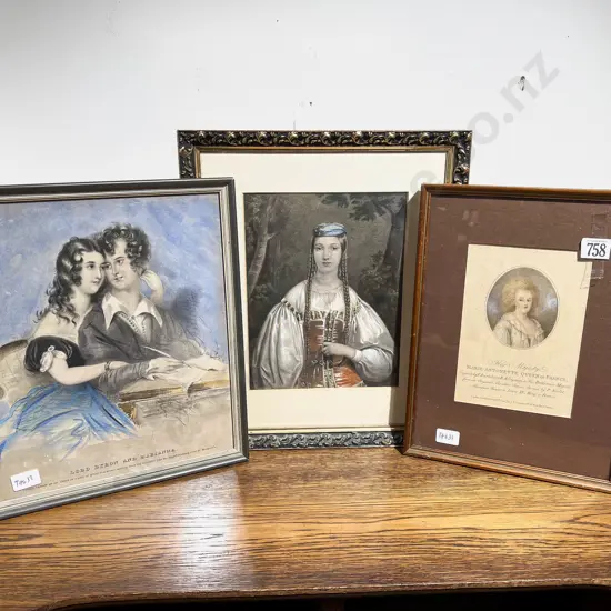 3 19th Century Portrait Engravings
