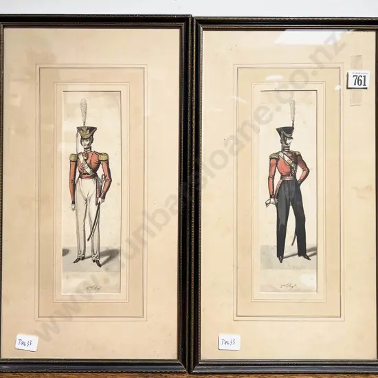 A Pair of Military Costume Portrait Prints