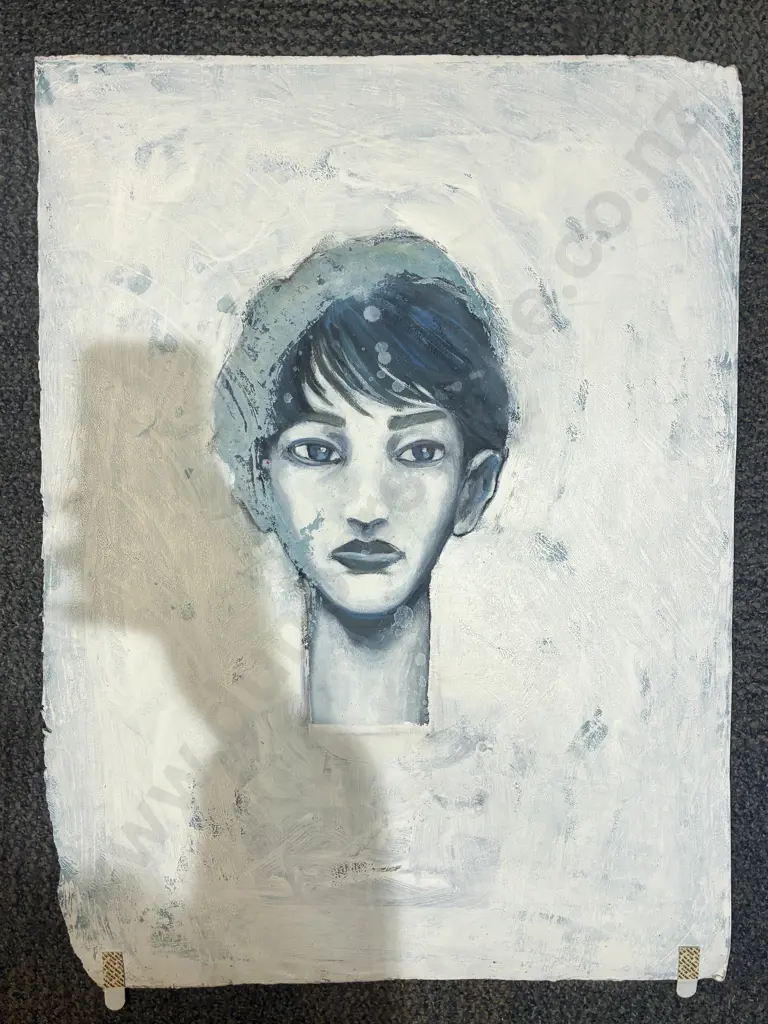 Naga Tsutsumi  - Portrait Study - Pastel on Paper & Similar Study to Reverse (Unframed) Image 1++