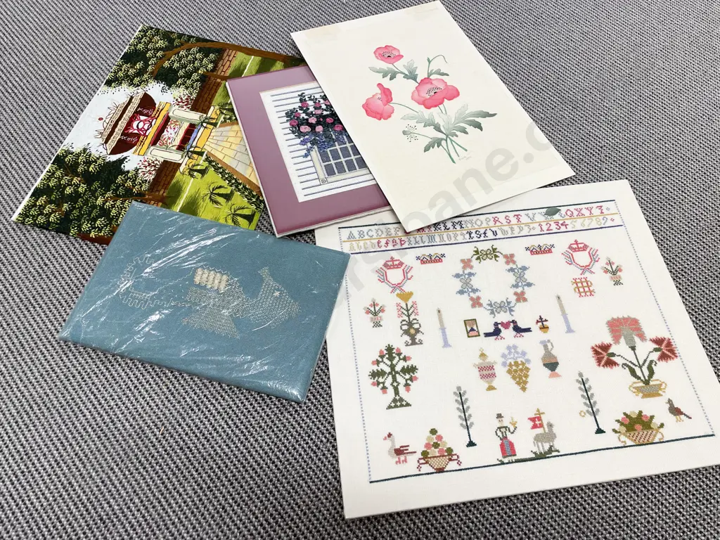 Qty of Assorted Unframed Embroideries Image 1++