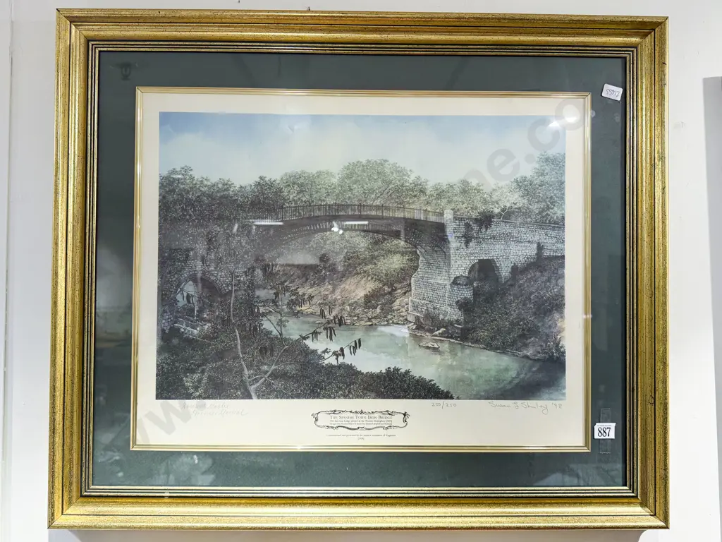 The Spanish Town Iron Bridge Limited edition Print Signed Susan Shirley Image 1++