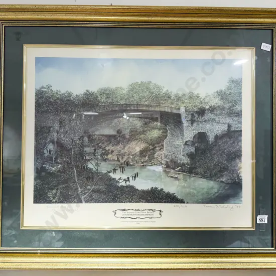 The Spanish Town Iron Bridge Limited edition Print Signed Susan Shirley