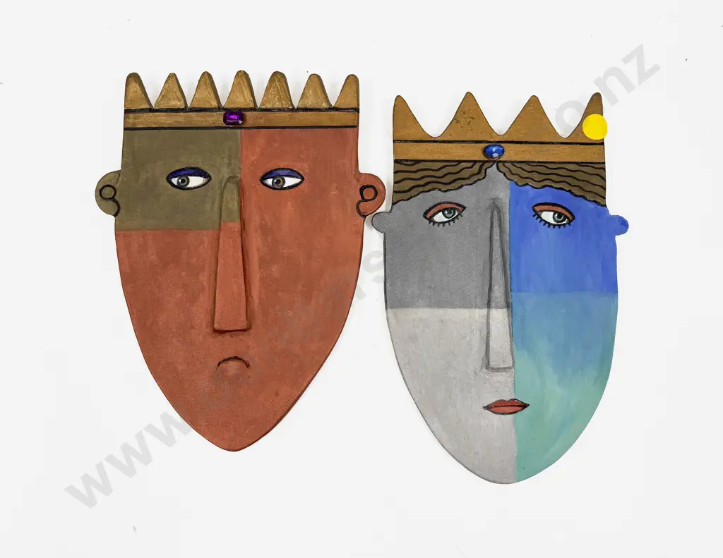 Two Pottery Wall Hangings Image 1++
