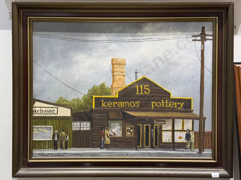 Graeme Whimp - "Tutanekai Street Rotorua" - Oil on Board Image 1++