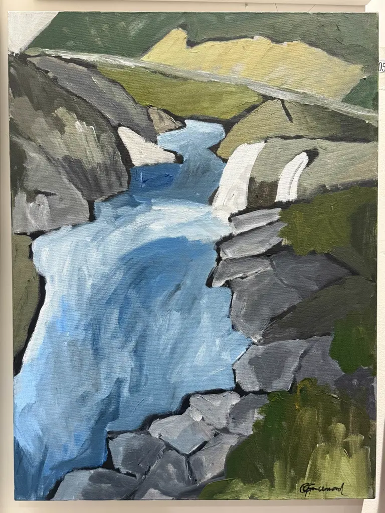 Indistinctly Signed - River Study - Oil on Canvas Image 1++