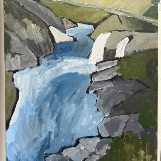 Indistinctly Signed - River Study - Oil on Canvas